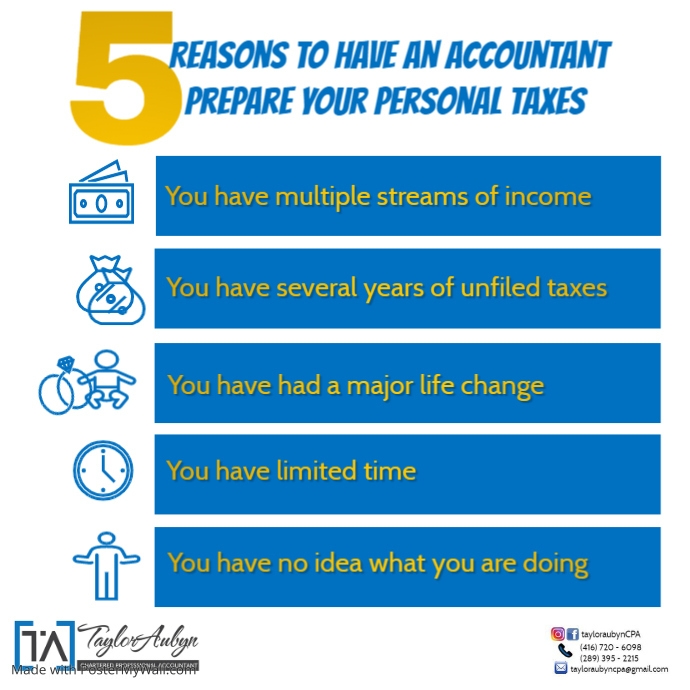 Copy of 5 Reasons to Have an Accountant Prepare Your Taxes | PosterMyWall