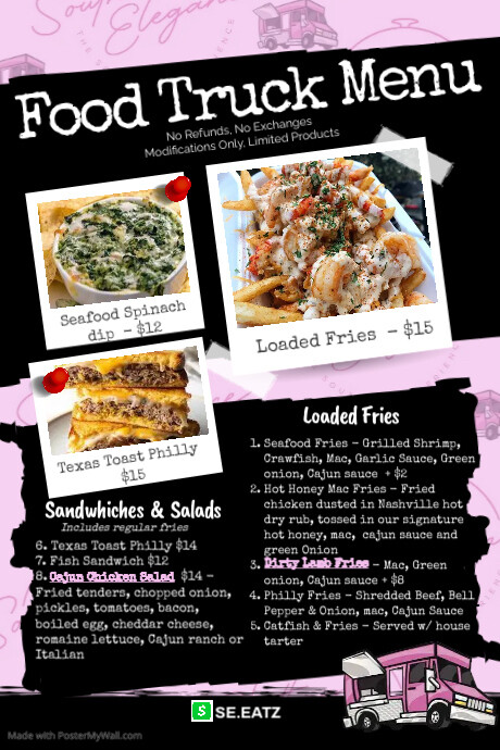 Food truck menu poster flyer | PosterMyWall