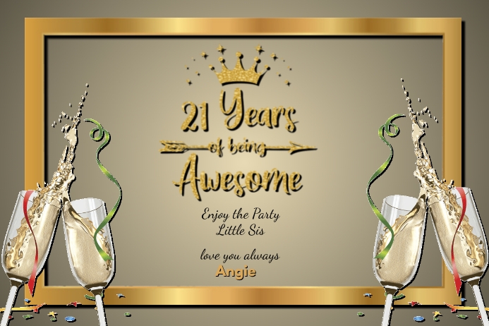 21st Birthday Card Poster template