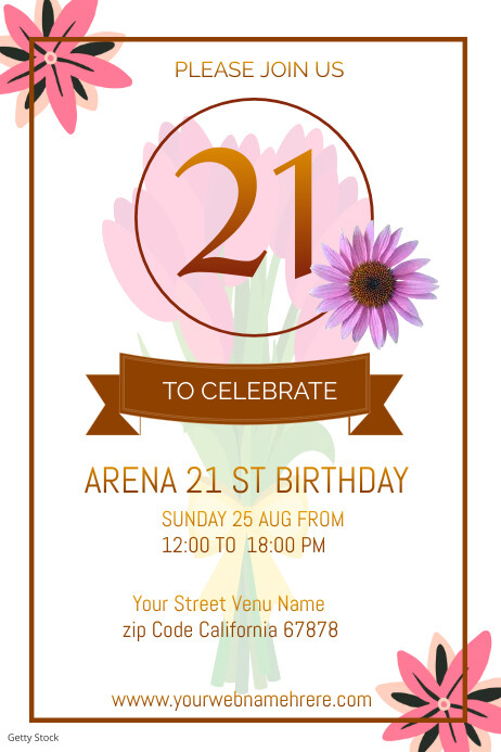 21st Birthday Celebrate Poster template