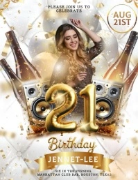 21ST BIRTHDAY CLUB BAR PARTY INVITATION DESIG Flyer (US Letter) template