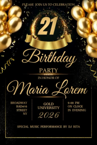 21st Birthday Banner 4' × 6' template