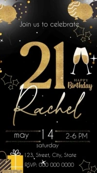21st Birthday Invitation Template Instagram Story