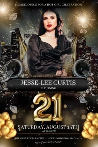 21ST BIRTHDAY PARTY CELEBRATION CLUB DESIGN T Poster template