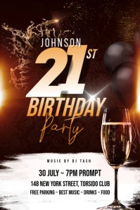 21st Birthday Party Poster template