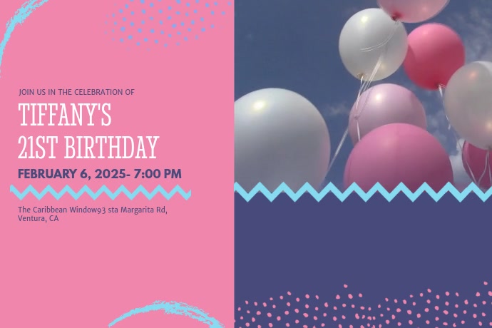 21st Birthday Party Invitation Video Template