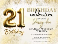 21ST BIRTHDAY PARTY INVITE INVITATION DESIGN Flyer (US Letter) template
