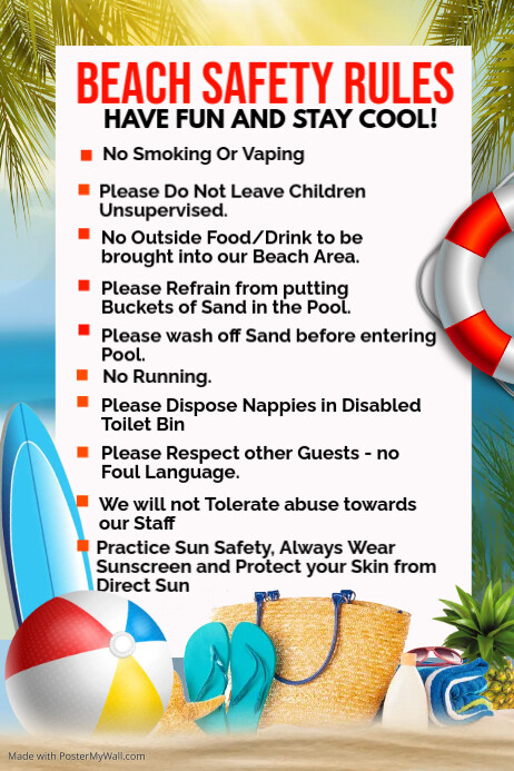 Beach Rules PosterMyWall