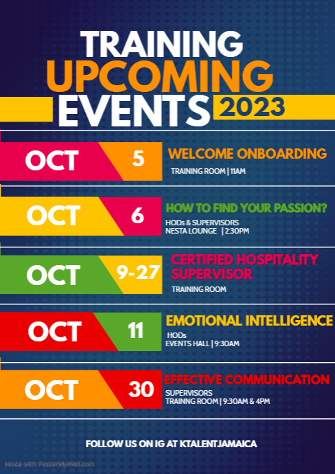 Training Upcoming Events - October | PosterMyWall