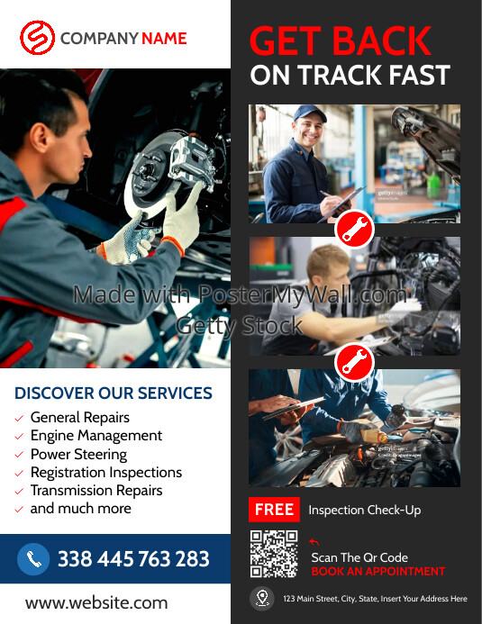 car mechanic advertising template design 2023