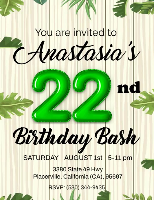 22nd birthday Template | PosterMyWall