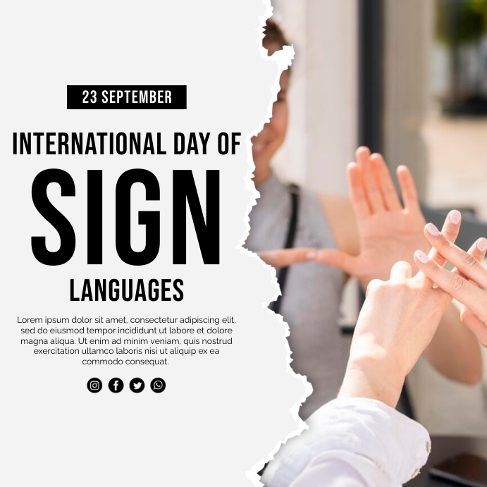 23 Sep - International Day of Sign Languages Template | PosterMyWall