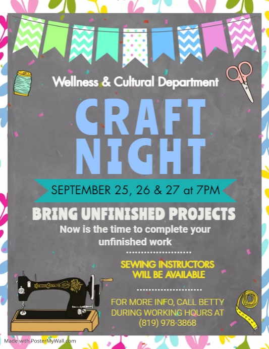 Sewing class school flyer PosterMyWall