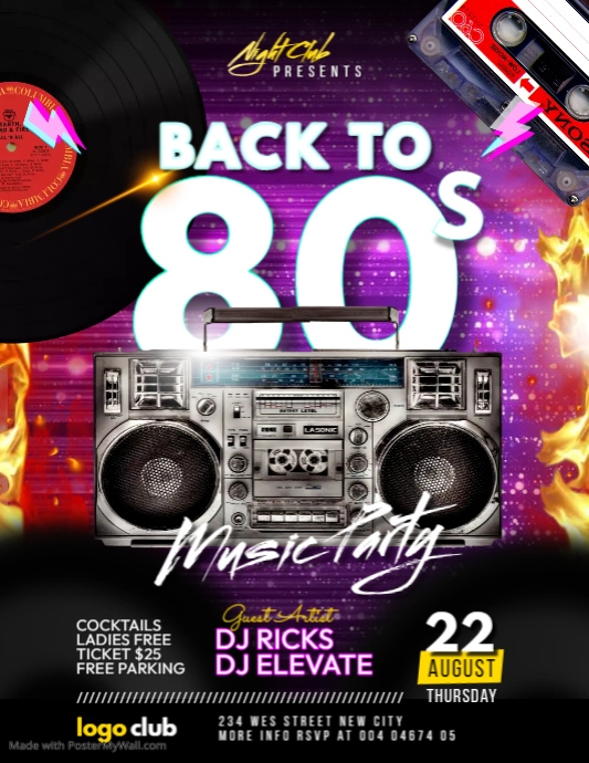Throwback party flyer template PosterMyWall
