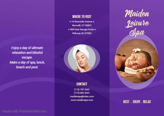 Purple Spa Brochure Beauty Parlour Front