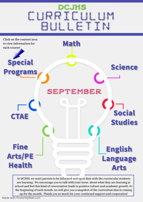 Setptember Curriculum Bulletin | PosterMyWall