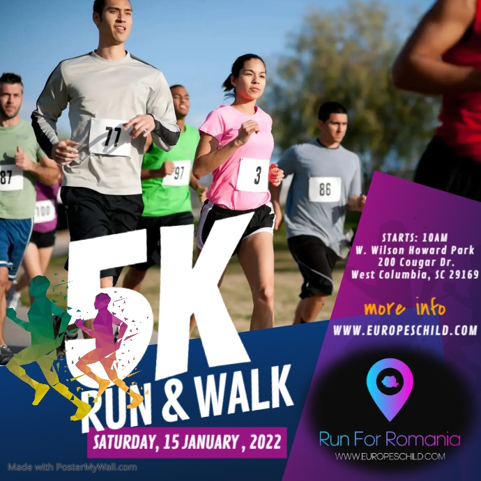 Copy of Blue and Purple 5K Run Instagram Post | PosterMyWall