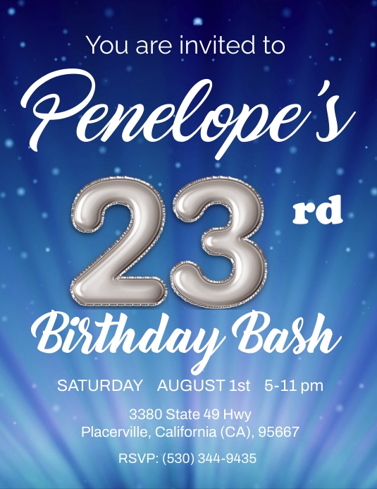 23rd birthday Template | PosterMyWall