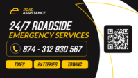 24/7 Roadside Assistance Emergency Service business card template design Visitkort
