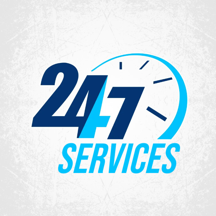 24/7 Services Logo Template | PosterMyWall