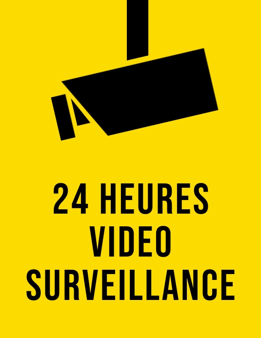24 Heures Vidéo Surveillance Panneau French Flyer (US Letter) template