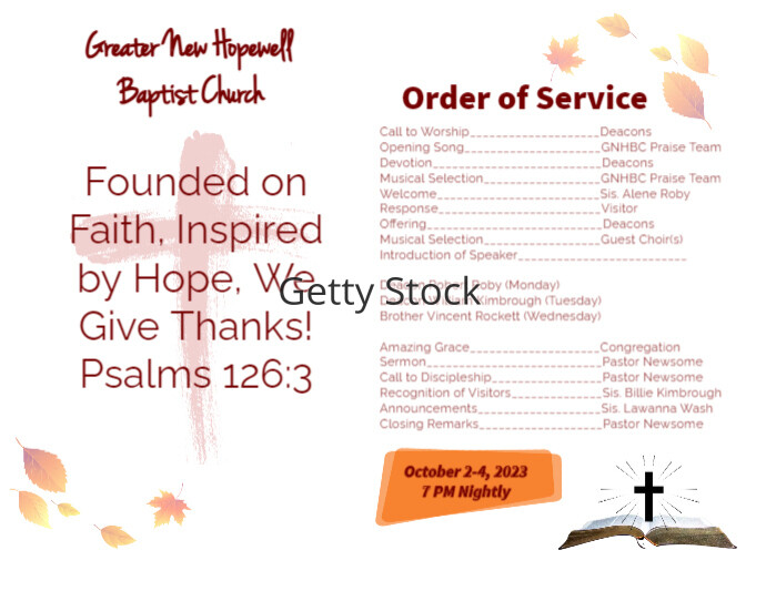 Simple Revival Program Sample Fall 2023 Revival Program 2 | PosterMyWall