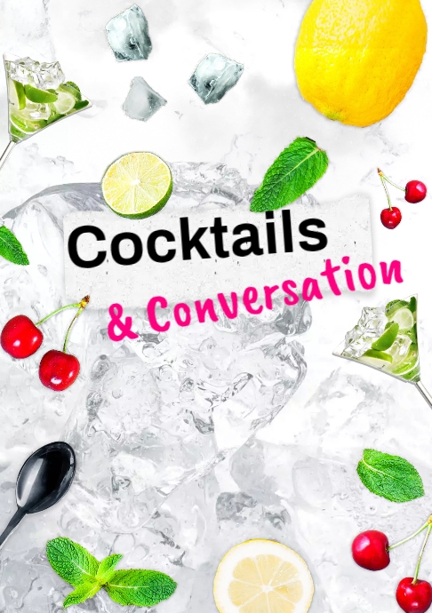 Cocktail Table Talker Example Cocktails Conversation | PosterMyWall