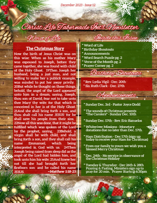 December Newsletter Humar Copy of December Newsletter | PosterMyWall