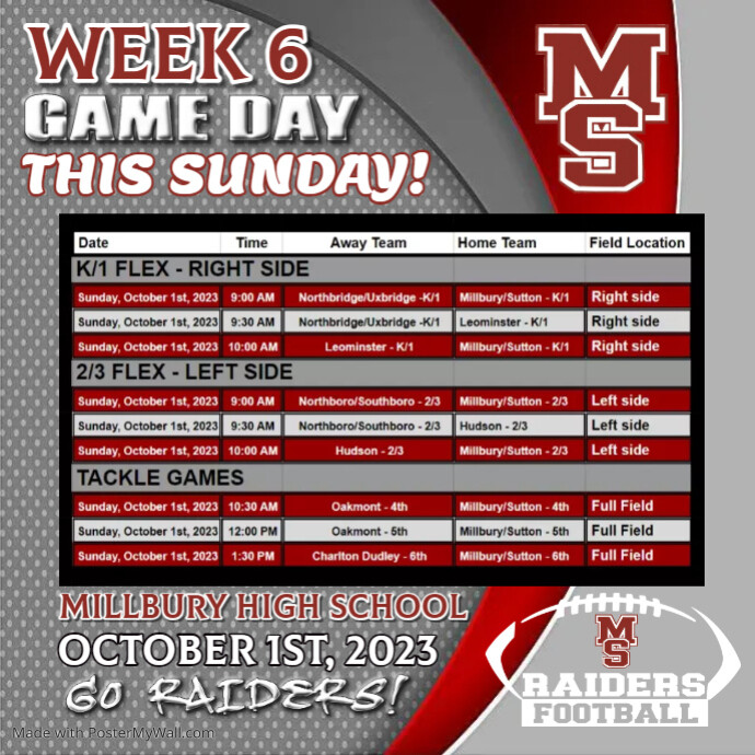 Copy of Week 6 game schedule | PosterMyWall