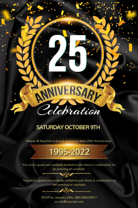 25 Anniversary Celebration Template | PosterMyWall