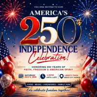 250th Independence Day Celebration Flyer Template | America 250 Patriotic Event Design Iphosti le-Instagram