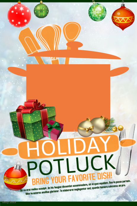 Potluck Professional Sticker Holiday Potluck Template | PosterMyWall