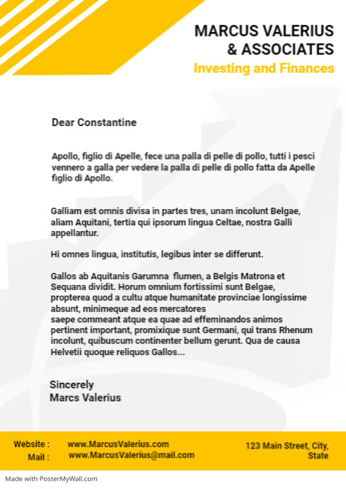 Investing and finances business letterhead