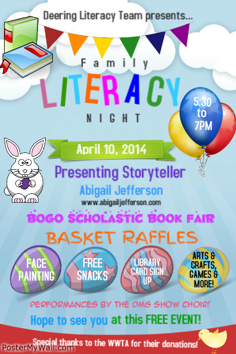 Literacy Night Poster template