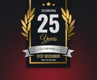 25th Anniversary Celebration Facebook Post Medium Rectangle template