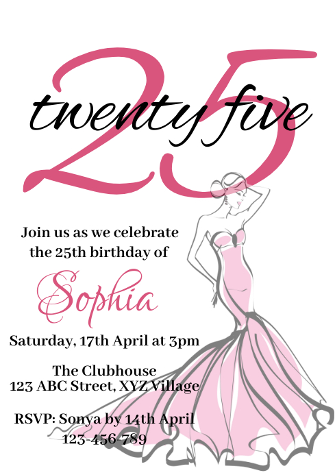 25th Birthday Invitation 5 Template | PosterMyWall 25th Birthday Invitation 5 Template | PosterMyWall