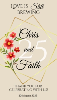 25th Wedding Souvenir Tag Wizytówka template