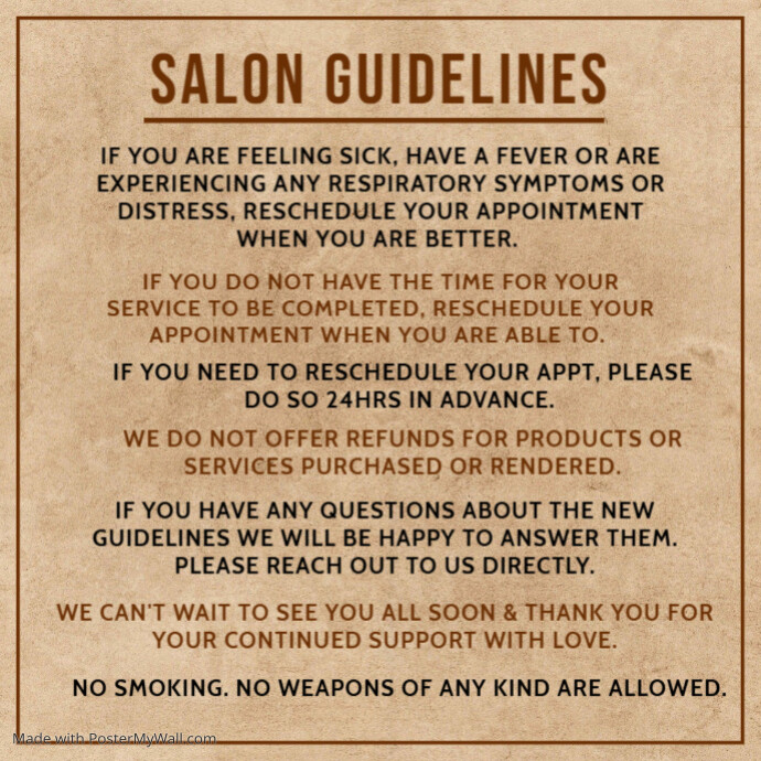 Salon Guidelines Template PosterMyWall