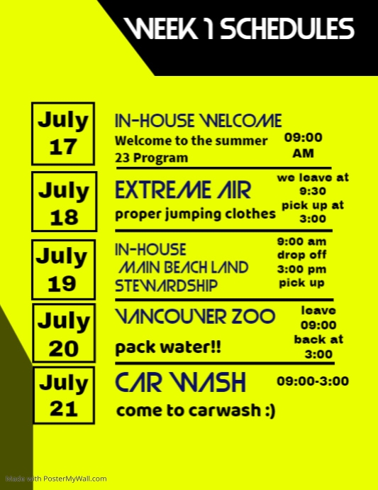 Schedules Flyer Template PosterMyWall