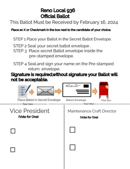 Copy of Reno Local 936 Official Ballot | PosterMyWall