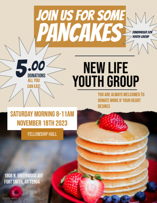 Pancake Supper Benefit fundraiser PosterMyWall