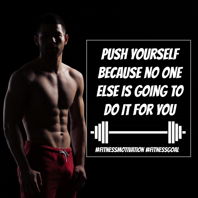28 Fitness Motivation & Goals Wpis na Instagrama template