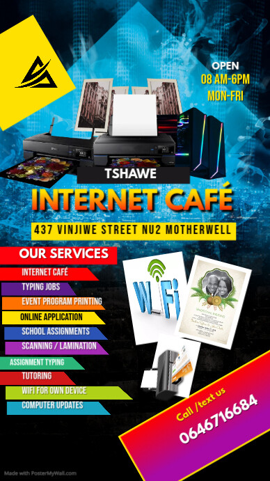 Blue Modern Cyber Cafe Services Flyer (1) | PosterMyWall