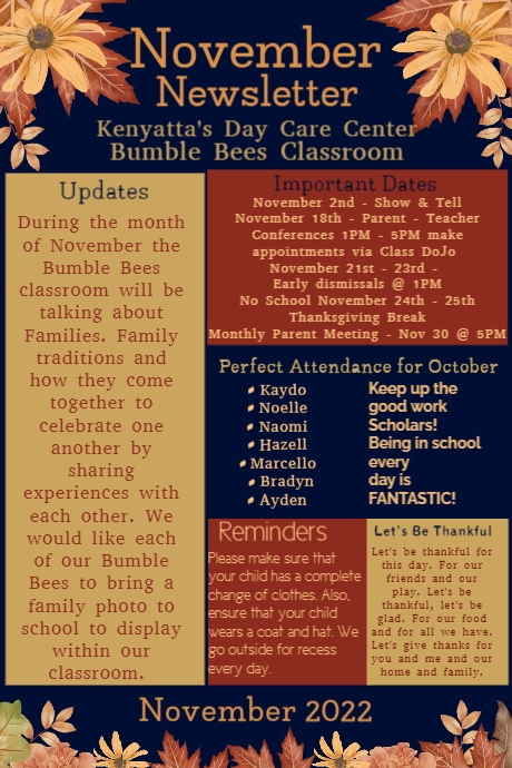 Copy of November Newsletter Fall Theme | PosterMyWall