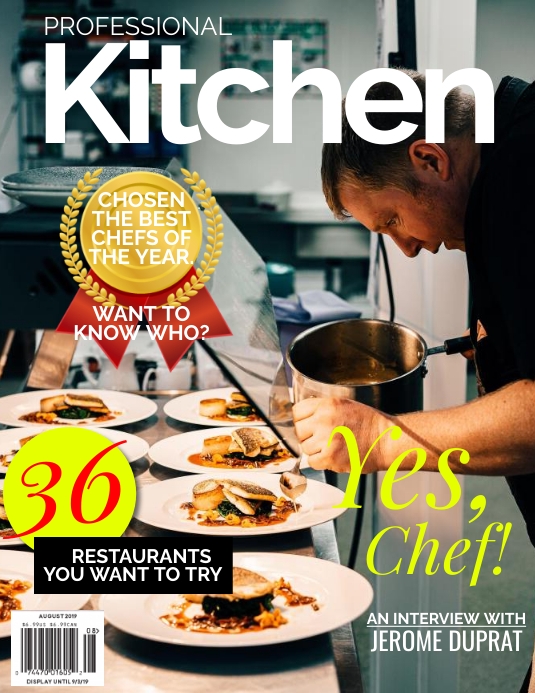 Kitchen Magazine Background White Professional Kitchen Food Magazine Cover Template | PosterMyWall