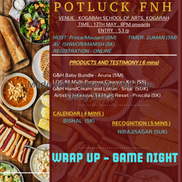 POTLUCK FNH-manan | PosterMyWall