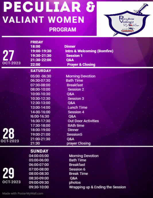 Copy of Event Schedule Design Template | PosterMyWall