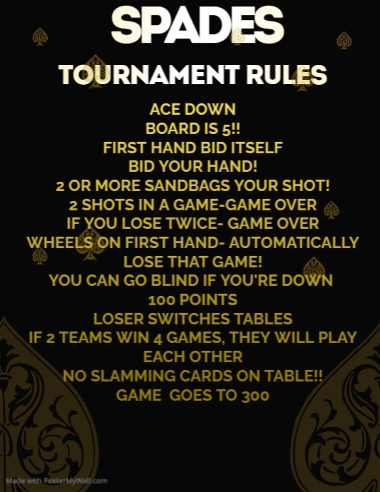 Spades Tournament Flyer PosterMyWall