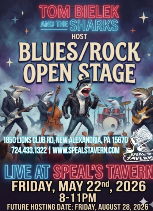 Tom Bielek and the Sharks host Blues/Rock Open Stage at Speal's Tavern