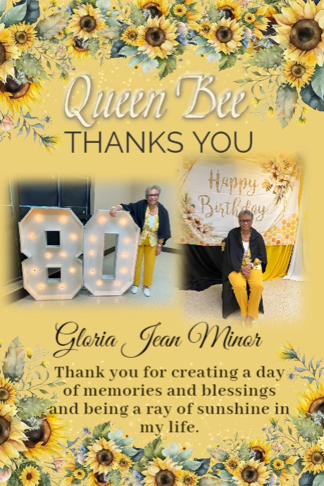 Mom’s 80th Birthday Invitation ab Custom Size template